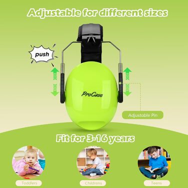 Навушники для дітей ProCase, захист від шуму NRR 2dB, для сну, подорожей, карнавалів, аутизму (блакитно-зелені, 2 шт.)