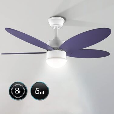 Стельовий вентилятор Cecotec EnergySilence Aero 4260 Purple 42 дюйми з LED підсвіткою та пультом ДУ