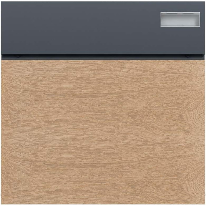 Поштовий ящик настінний SCHARTEC SPB-6 дерев'яний світло-сірий та антрацит з газетницею, сучасний, великий