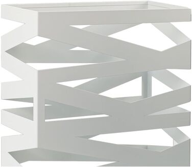 Підставка для парасоль підставка Maxi з металу з піддоном для збору води та гачками - Економія місця 34x14x46 см - Елегантний білий колір - Ідеальна для декорування прихожей та входу Maxi - Білий