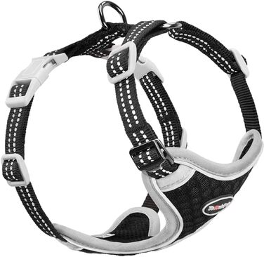 Шлейка для собак ThinkPet No-Pull, дихаюча, для малих, середніх та великих собак, регульована, м'яка, безпечна, з контролем, з підкладкою, світловідбиваюча, чорна, XS (1 шт.)