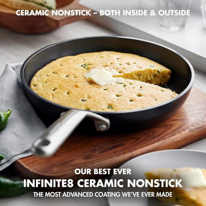 GreenPan GP5 сковорода з антипригарним покриттям Hartelox, 25.4 см, чорна, для індукції, орієнтована на здоров'я, PFAS-free