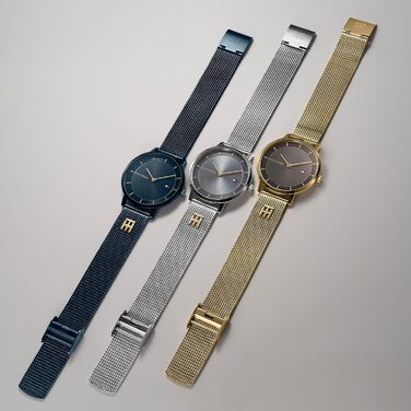 Годинник Tommy Hilfiger для жінок з металевим браслетом Mesh - кварцовий, сталь, срібло, золото, рожеве золото, темно-синій