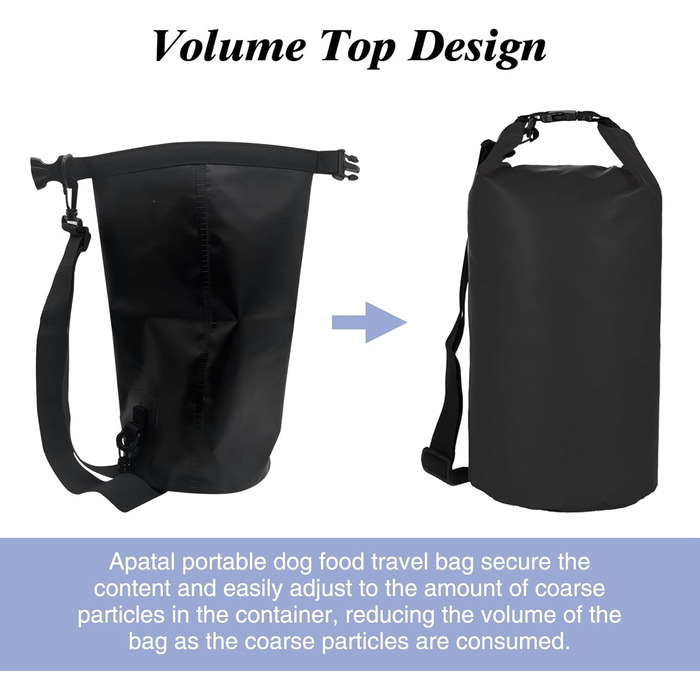 Велика переносна сумка для тварин, 15 л, чорна. Водонепроникна, для кемпінгу та походів.