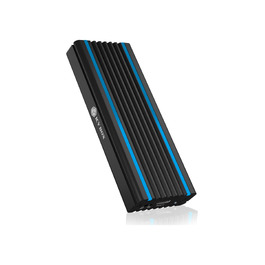 Зовнішній корпус для M.2 PCIe SSD ICY BOX IB-1817M-C31, USB 3.1 Type-C, алюміній, RGB підсвічування, чорний