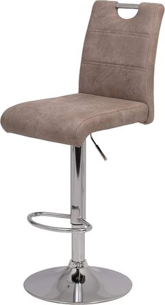 Hela Bar Stools - Miranda Bistro Stools, Faux Leather with Trumpet Base, Adjustable Height (60-82cm), 360° Swivel, 2-Piece Set (Beige)