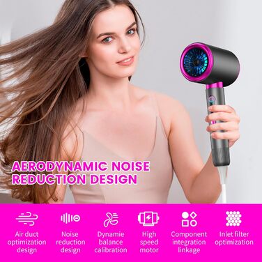 Іонний фен 2400W - швидкий, тихий, з холодним/гарячим режимом. 3 швидкості, 2 насадки (концентратор, дифузор). Ідеально для дому, салонів та подорожей