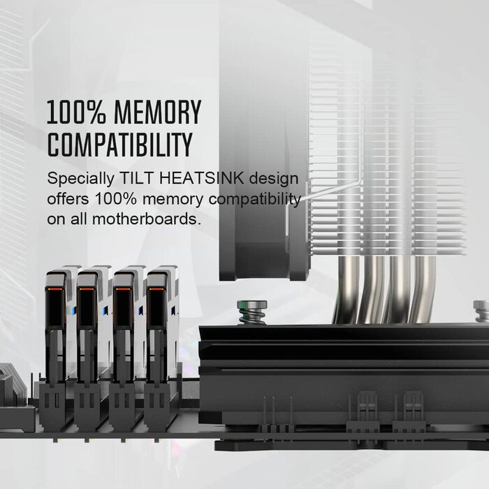 Кулер для CPU ID-COOLING SE-214-XT Black з RGB підсвіткою: 4 теплові трубки, 120mm вентилятор, сумісний з LGA1700/1851/1200/115X та AMD AM5/AM4