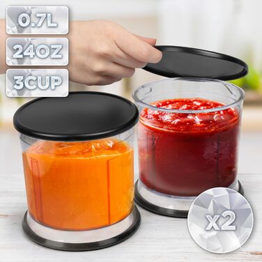 Електричний дрібнер Duronic для цибулі та овочів, 700 мл, Ch57 Bk