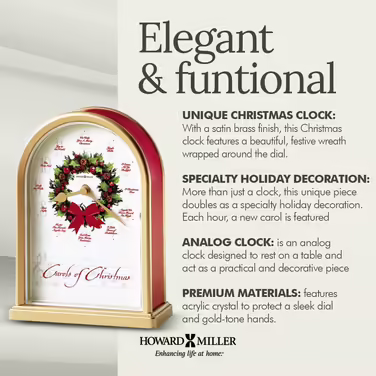 Howard Miller 645-424 Christmas Carols II Table Clock from