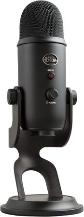 Мікрофон Blue Yeti USB - професійний для запису, стрімінгу, подкастингу, геймінгу та вокалу. Підтримка Plug & Play для PC та Mac. Чорний колір