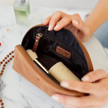 Шкіряна косметичка Berliner Bags Zoe, вінтажна сумка для косметики, органайзер для жінок та дівчат, пенал для аксесуарів