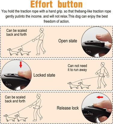 KOOLTAIL Подвійна висувна собача шлейка - міцна, двоколірна 5 м висувна шлейка для собак маленьких, середніх та великих порід, для прогулянок, 2 собаки до 50 кг, сіра