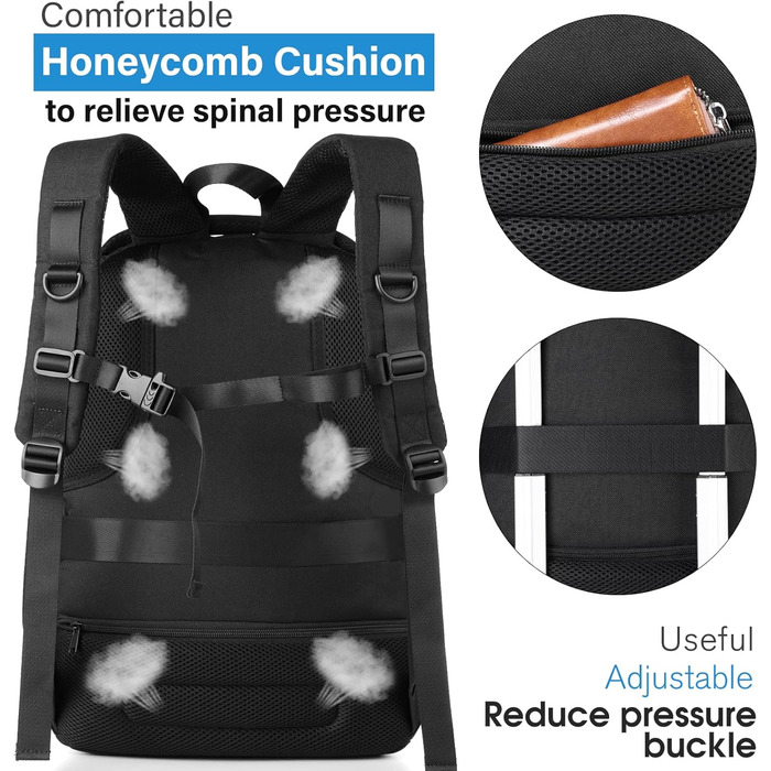 Рюкзак для підлітка/чоловіка/жінки, 35л, USB-порт, 15.6