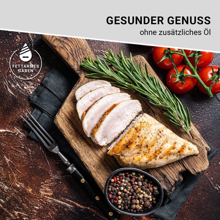 Фритюрниця без олії з цифровим дисплеєм | 7 програм | 1800 Вт (3 л, Midnight Black)