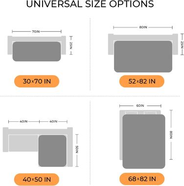 Водонепроникний килимок для собак Luciphia 76x178 см (світло-сірий) з протиковзкими точками для захисту дивану, ліжка та авто