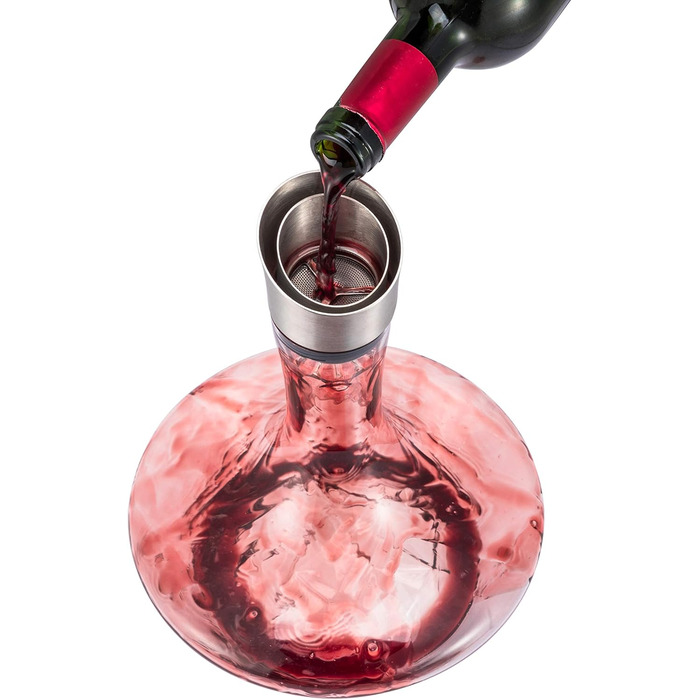 Eisberg Wine Decanter Set, wine aerator decanter with aeration filter, drying stand and cleaning pearls, decanter for red wine, wine decanter, 100% hand-blown lead-free crystal glass (1400ml)