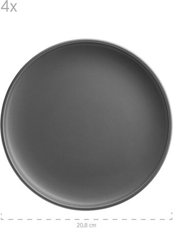 Набір тарілок MÄSER Serie Vada (12 шт.) - сучасний дизайн, шведська якість, для 4 осіб, порцелан, білий глянцевий/сірий матовий