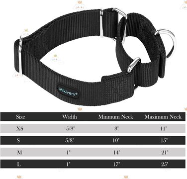 Нашийник для собак Mikivery Marraht з металевим декором, різнокольоровий, для маленьких, середніх та великих собак, чорний, розмір M: 35.5-53 см