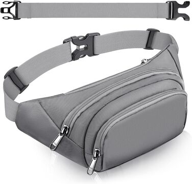 Чоловіча/Жіноча поясна сумка-бананка 4 Taschen, велика місткість, чорна/сіра, для iPad mini/iPhone 12 Pro Max, водонепроникна, з регульованим ремінком