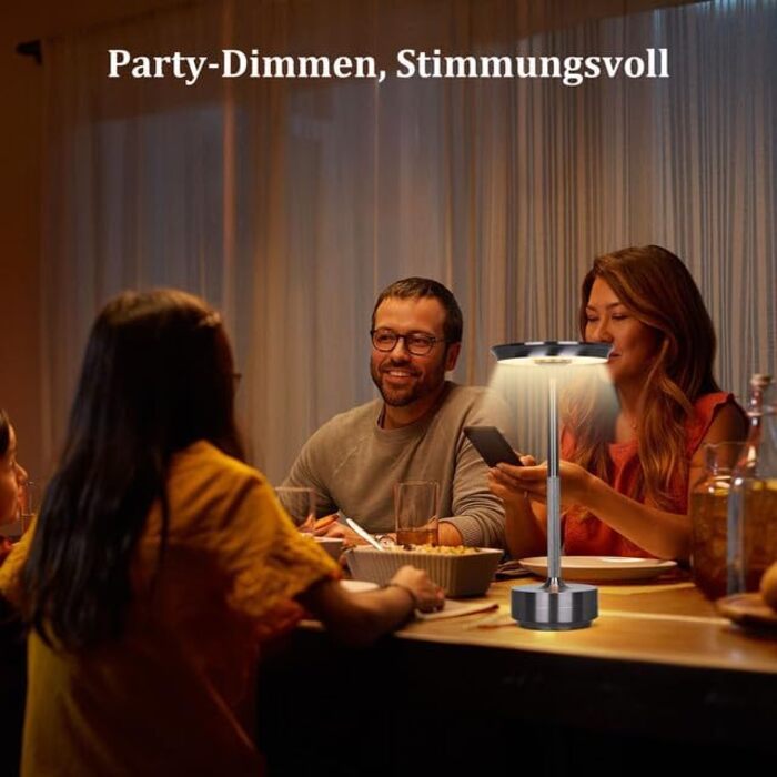 LED настільна лампа Rosnek з бездротовим живленням, 3 режими температури, регулювання яскравості, USB-C, для дому та вулиці (2 шт.)