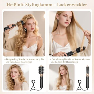 6-в-1 Airstyler Set: Фен, плойка, випрямляч, щітка для об'єму | 1000W, для сухого волосся