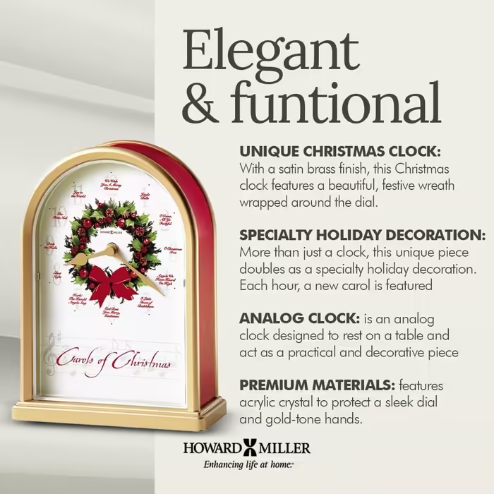Howard Miller 645-424 Christmas Carols II Table Clock from