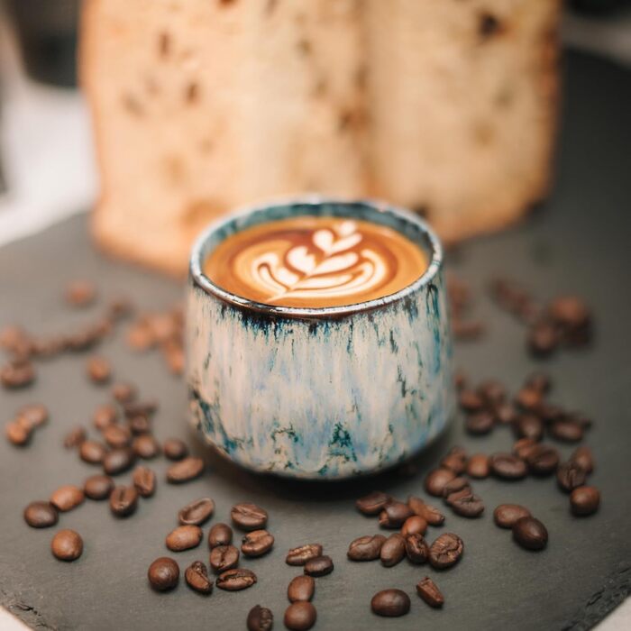 Набір чашок для еспресо Pheniox Tibet Mini | 5 шт. | 100 мл | Без ручки | Кераміка, 4 чашки 180 мл (блакитні)