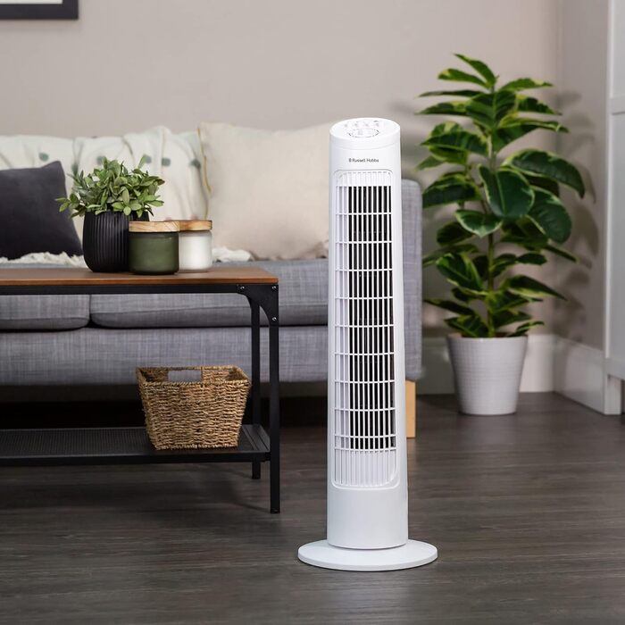 Турбовентилятор Russell Hobbs RHTF2921: 74 см, 3 швидкості, таймер, для дому та офісу, білий