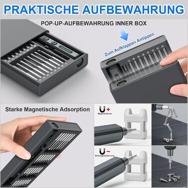 Набір викруток преміум-класу 74 в 1 з магнітними бітами для ремонту iPhone, ноутбуків, окулярів та годинників