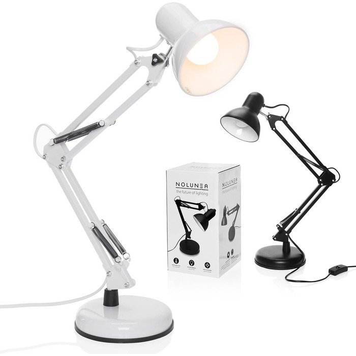 Ретро настільна лампа для робочого столу з гнучким підсвічуванням, з LED лампою (біле світло)