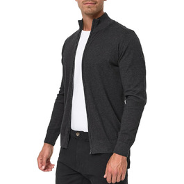 Чоловічий кардиган Indicode з V-подібним вирізом та стоячим коміром, 80% бавовна, великий розмір XL, сірий мікс