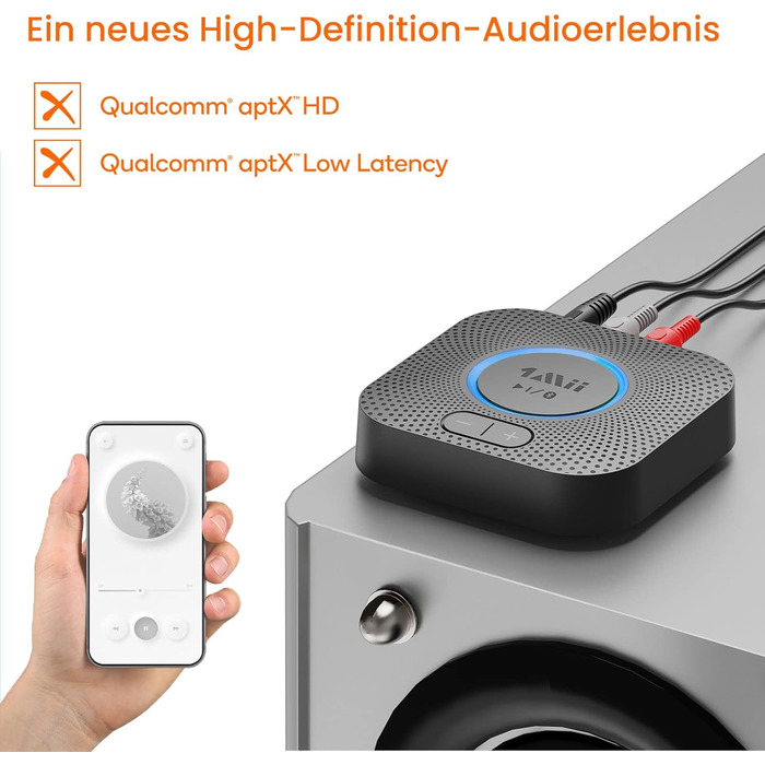 1Mii B06 Plus Bluetooth HiFi приймач: бездротовий аудіоадаптер з aptX HD та aptX-Adaptive, Bluetooth 5.3 для стереосистеми, сумісний зі смартфонами та планшетами