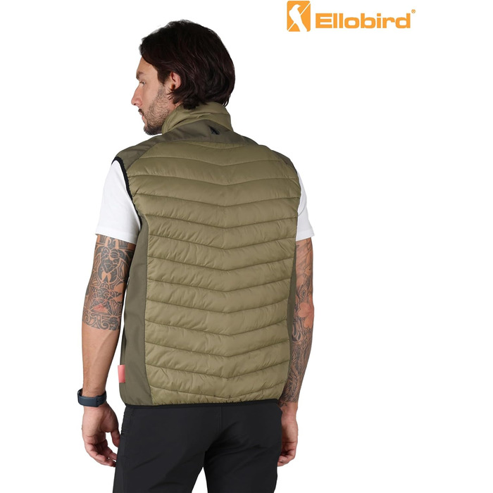 Легка бафферова жилетка Ellobird для чоловіків: робота, туризм, відпочинок, зима, бавовна, степване утеплення, робочий одяг (Capulet Olive, 3XL)