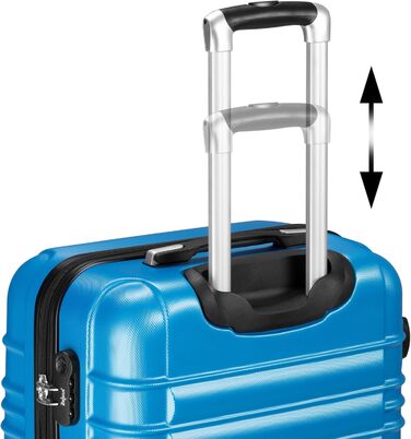 Набір валіз Zelsius 4 шт., блакитний | ABS, з кодовим замком, 4 колеса, внутрішній роздільник | Ручна валіза, 4 шт., Trolley, великий, набір валіз