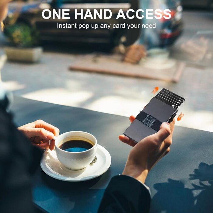 Елегантне металеве картхолдер для 12 карт з RFID захистом (алюміній, сірий)