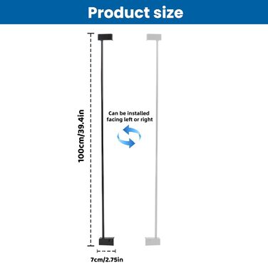 Захист для дверей та сходів UBRAVOO Babygitter, 100 см, безпечне дитяче ворота, автоматичне закриття, потрійна защіпка, висока модель, білий
