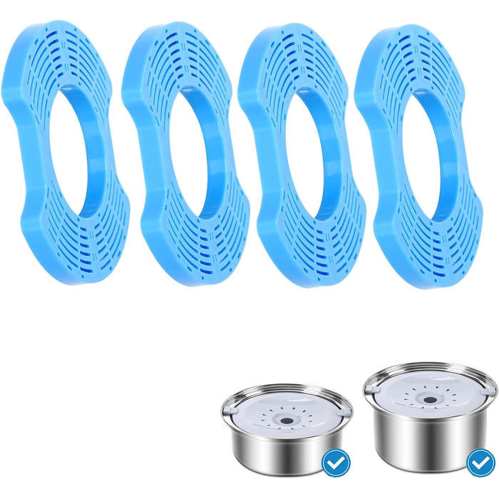 Нержавійна миска для собак з захистом від протікання, 2L, преміум якість, для собак та котів, миска для води без обливання, великий об'єм, 4 фільтри