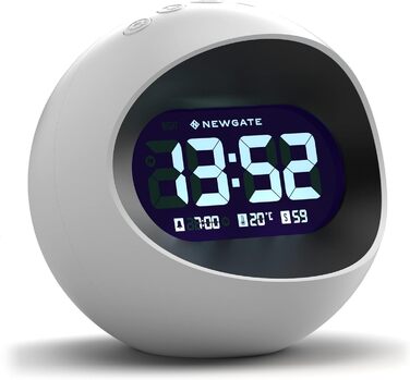 NEWGATE® Digital Centre of the Earth Clock (white with black LCD display) White With Black LCD Display