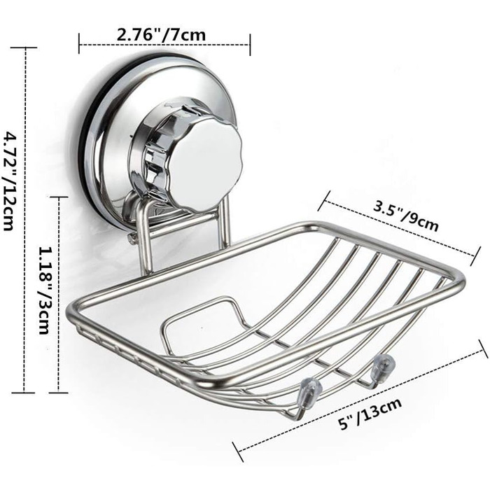 Тримач для мила з присосками SANNO, нержавіюча сталь, для ванної кімнати та кухні