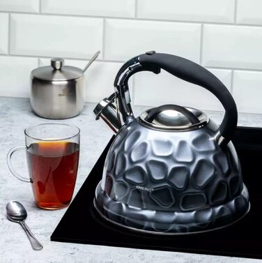 Електричний чайник Kinghoff KH-1064 з нержавіючої сталі, 2.7 л, індукційний, з свистком