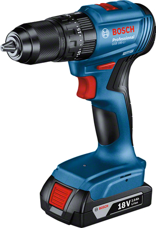 Дриль-викрутка Bosch GSB 185-LI 18V з ударом, 2 акумулятори по 2Аг та зарядний пристрій, комплект