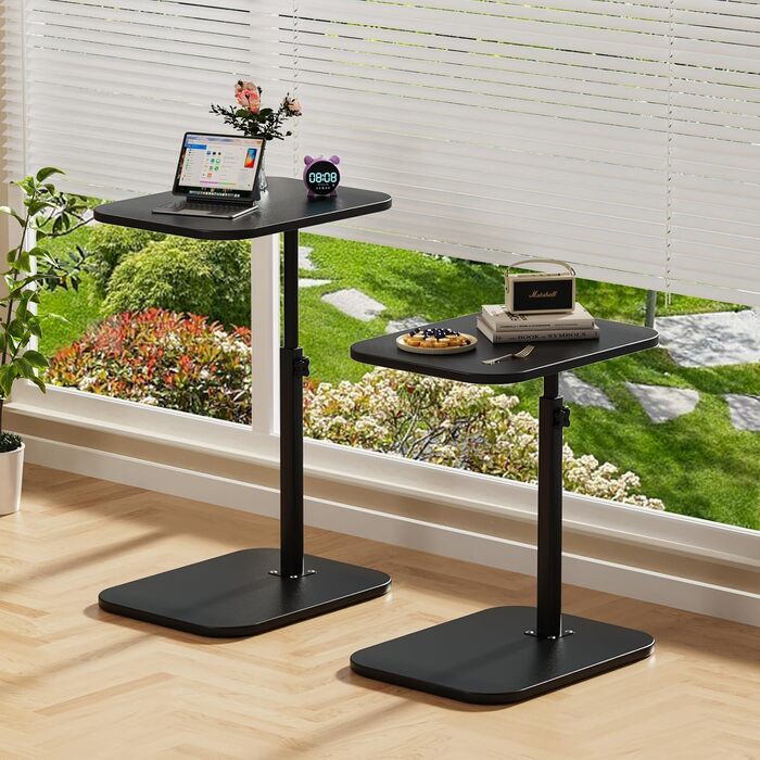 Стіл для ноутбука в ліжко, комп'ютерний стіл Lapdesk, складний Betttisch, регульований кут 360°, портативний, для книг (40 x 30 x 80 см, C-подібний, чорний)