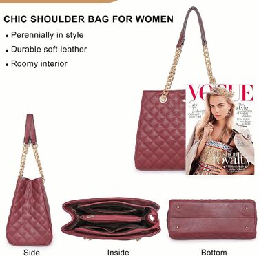 Сумка жіноча Montana West середнього розміру на ланцюжку, Hobo, червоний 040cranberry