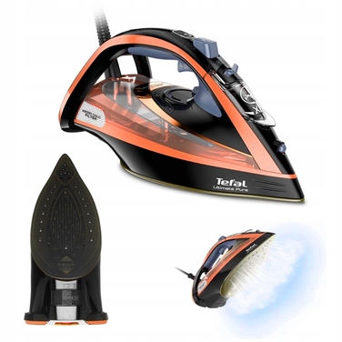 Парова праска Tefal Ultimate Pure 3200W Durilium, рожево-чорна