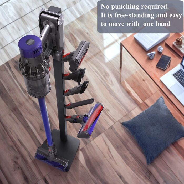Підставка для пилососа сумісна з Dyson V15 Detect, V11, V10, V8, V7, V6. Органайзер для пилососа та аксесуарів, чорний (5 гачків).