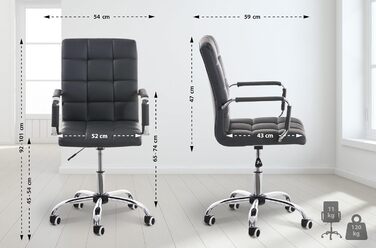 Офісний стілець CLP Deli V2 з штучної шкіри, сірий | Регульована висота сидіння, м'яке сидіння