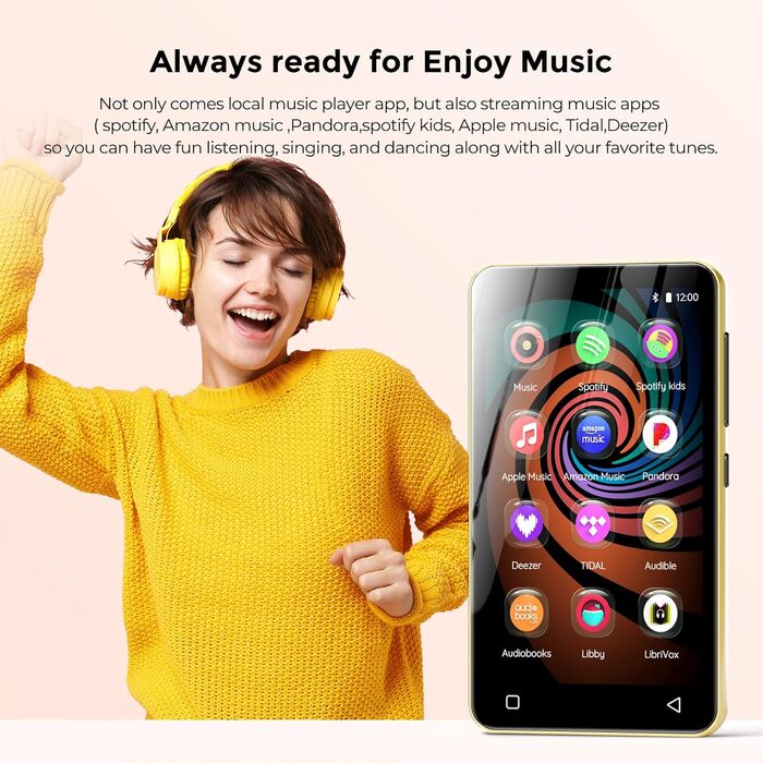 MP3 плеєр 160GB з Bluetooth та WiFi, Android, Spotify, Amazon Music, 4