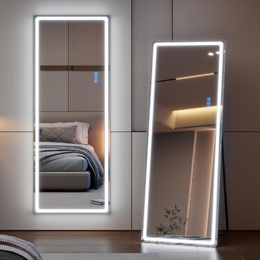 Дзеркало для тіла LVSOMT з підсвічуванням, настінне, LED, 120x40 см, для спальні, подарунок, білий