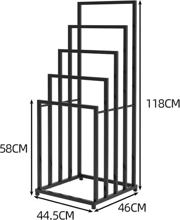 Підлогова сушарка для рушників на 5 ярусів, чорного кольору